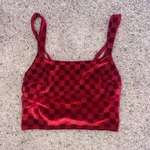 Red velvet crop top